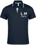 Polo Homme Bleu Marine Liseré blanc MONOGRAMME PARIS SERIE LIMITEE 99 exemplaires