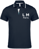 Polo Homme Bleu Marine Liseré blanc MONOGRAMME PARIS SERIE LIMITEE 99 exemplaires